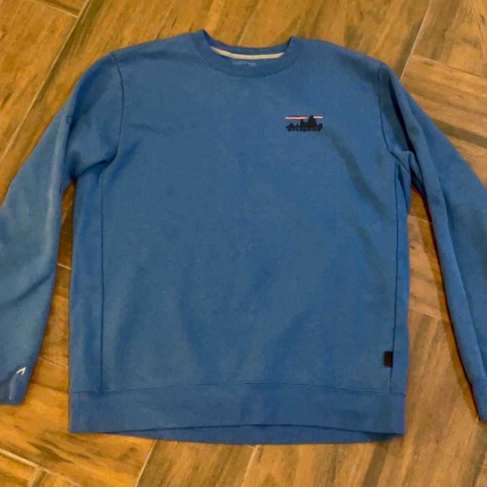 Patagonia Men's Vibrant Blue Crewneck Sweatshirt Mens Size Large - Picture 3 of 3